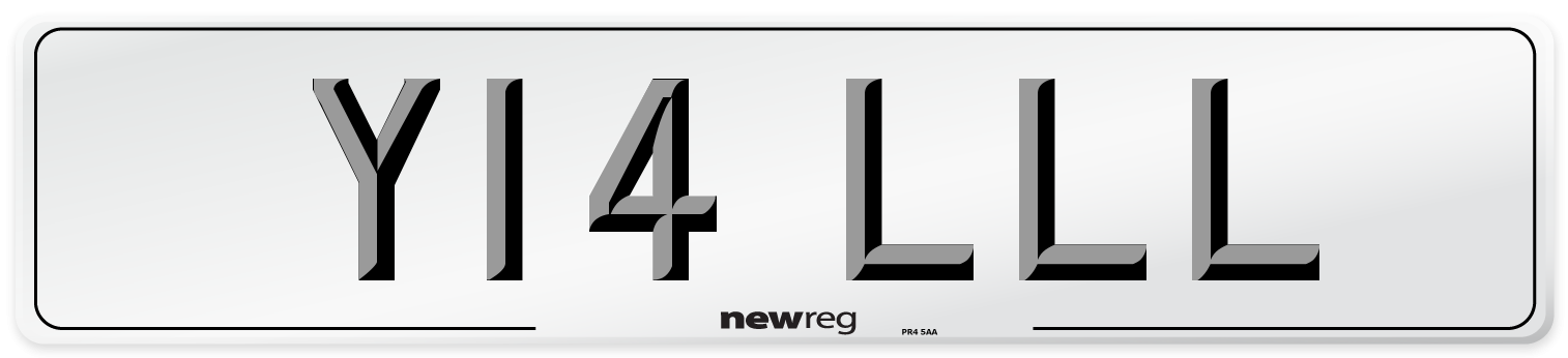 Y14 LLL Number Plate from New Reg